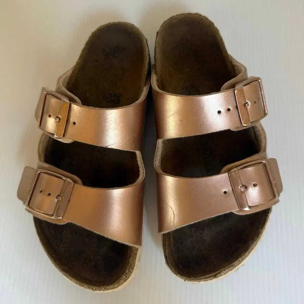 Birkenstock  Kids Sandals Rose Gold Arizona Copper Metallic EU 29 US Kids 11 - Picture 5 of 13